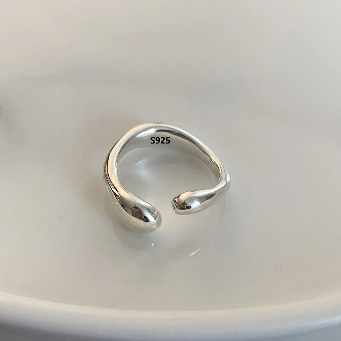 925 Sterling Silver Open Rings for Women Men Fashion Couple Handmade Irregular Lines Ring Party Jewelry Prevent Allergy Gift