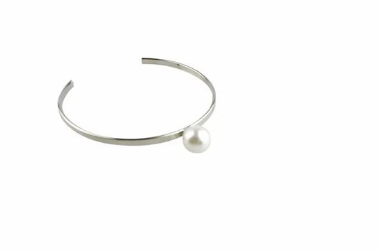 fashion women jewelry metal pearl cuff bracelet