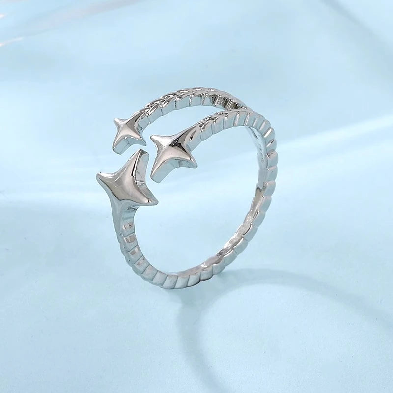 925 Sterling Silver Open Rings for Women Couple Vintage Simple Wave Twisted Ring Party Prevent Allergy Jewelry Holiday Gifts