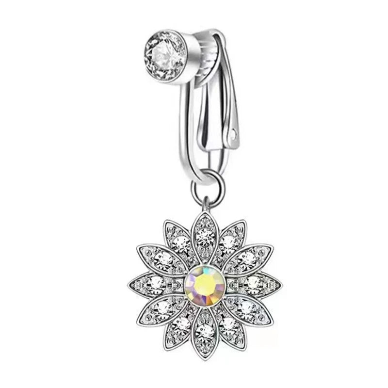 Fashionable No Piercing Navel Clip Stylish Zirconia Belly Button Jewelry Comfort Wear Body Accessory for Women