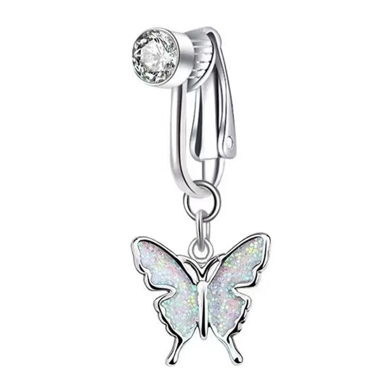 Fashionable No Piercing Navel Clip Stylish Zirconia Belly Button Jewelry Comfort Wear Body Accessory for Women