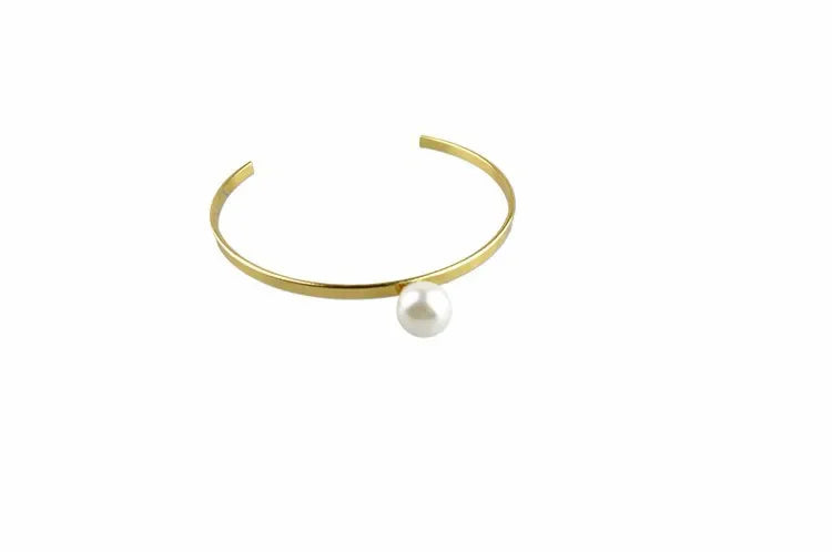 fashion women jewelry  metal pearl cuff bracelet