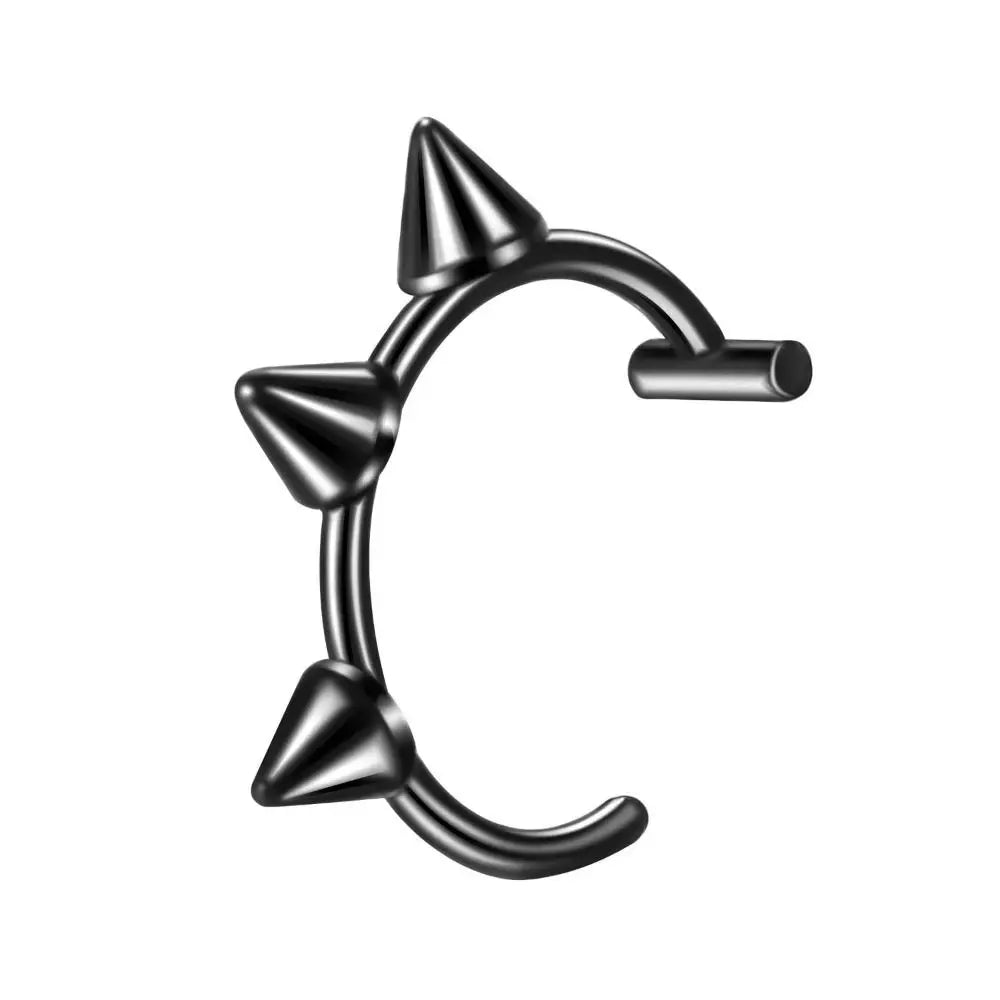 1PC Fashion Stainless Steel Fake Nose Ring Non-Pierced Hip Hop C Clip Lip Ring Women Body Jewelry