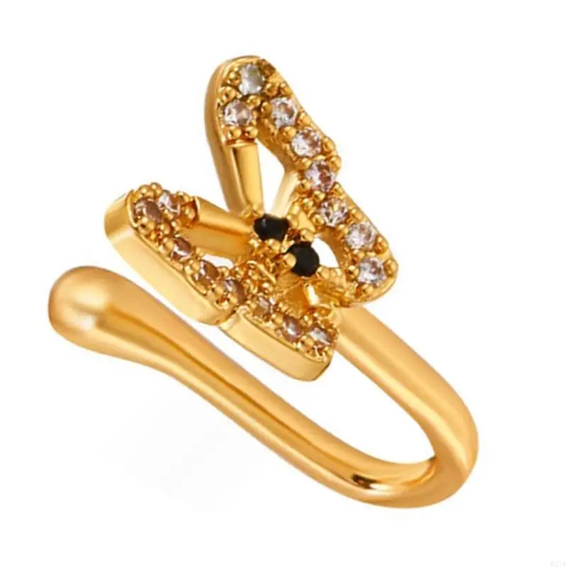 M4YF Sparkling Butterfly Nose Studs Clip Women Fashion Nose Jewelry Accessory