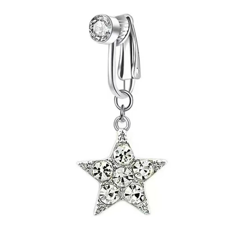 Fashionable No Piercing Navel Clip Stylish Zirconia Belly Button Jewelry Comfort Wear Body Accessory for Women