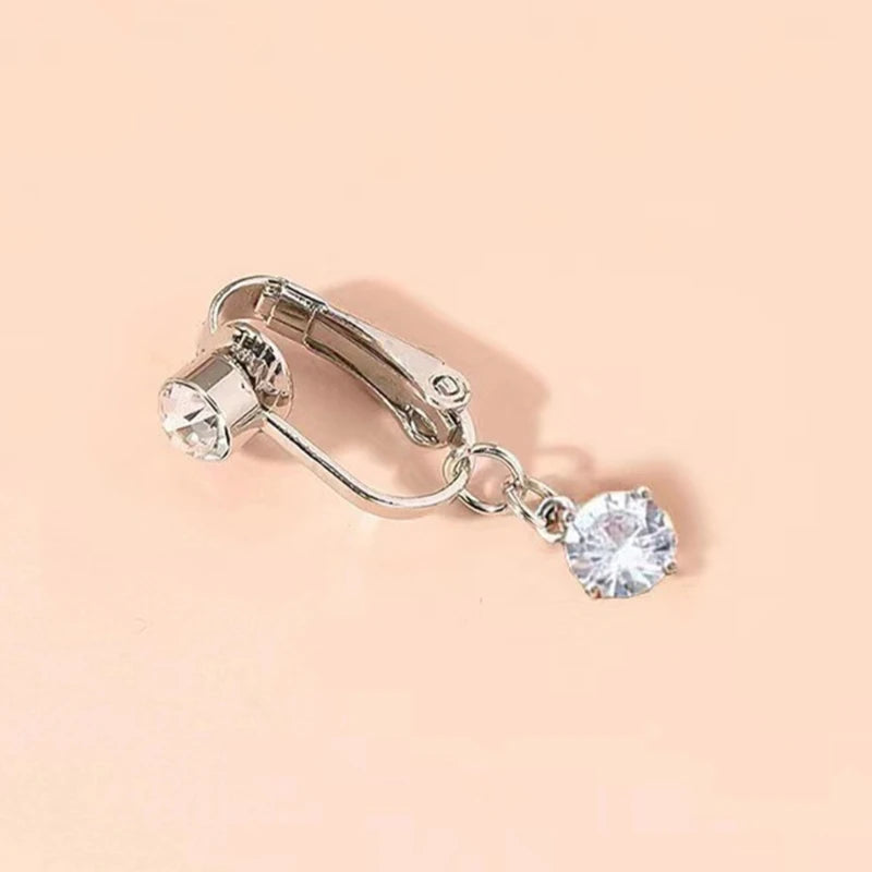 Fashionable No Piercing Navel Clip Stylish Zirconia Belly Button Jewelry Comfort Wear Body Accessory for Women